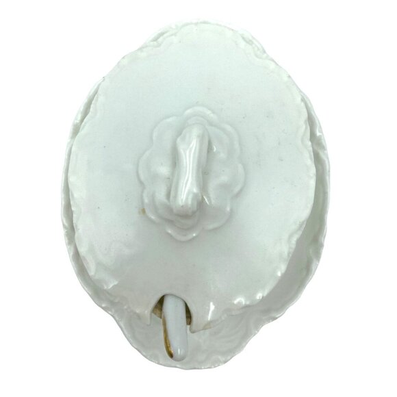 Haviland France Soup Tureen Ladle Ceramic White Vintage - Picture 6 of 15